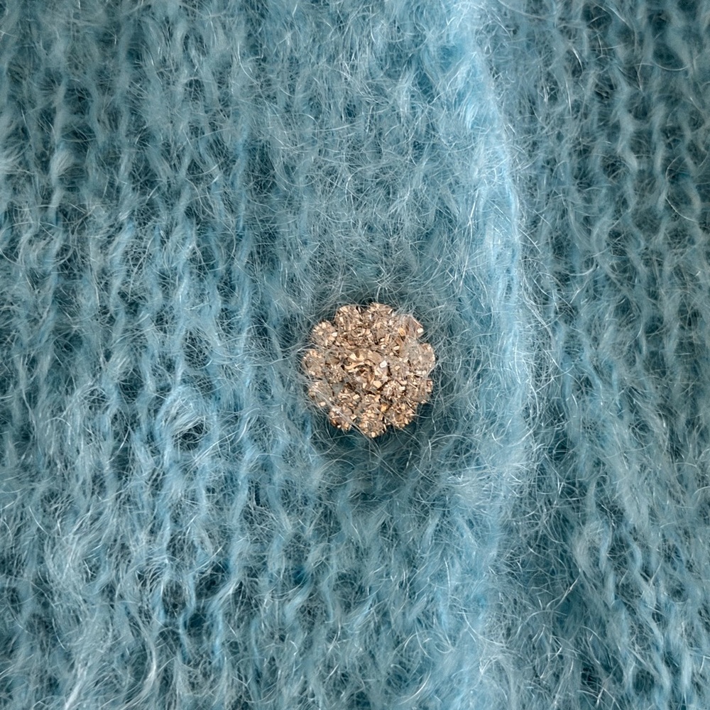 Anthropologie Blue Mohair Cardigan – Soft Fluffy Cozy size L - Picture 5 of 5
